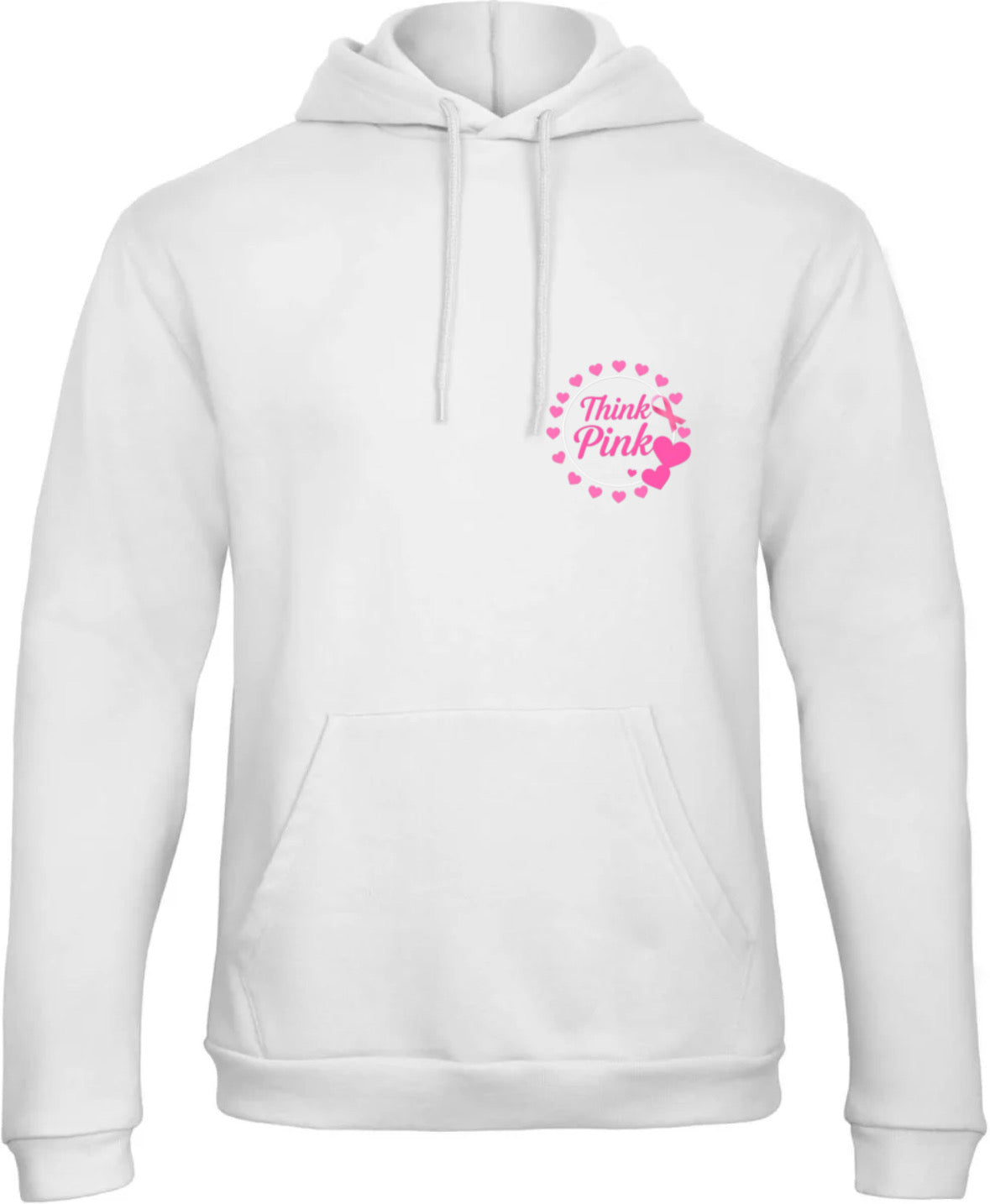 Hoodie white "think pink"