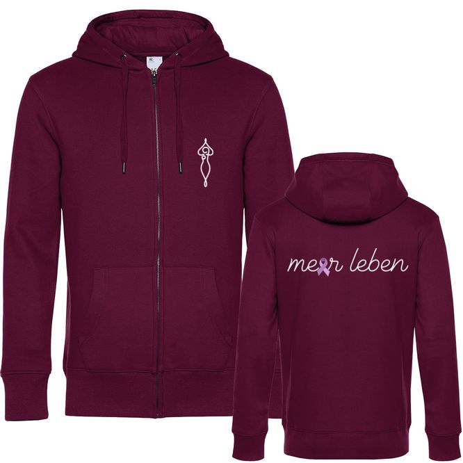 Meerleben Sweatjacke bordeaux "Schleife"