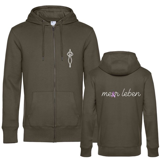 Meerleben Sweatjacke khaki "Schleife"