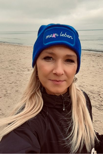 Beanie royal blue  "Schleife"