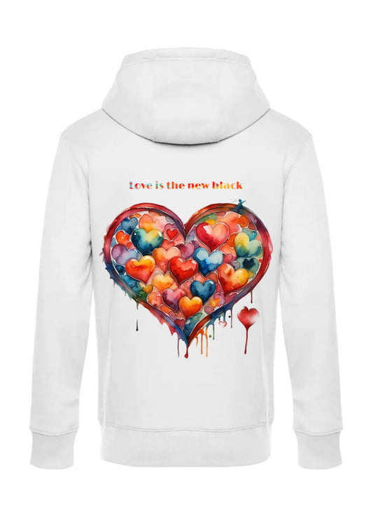 Hoodie white "love is the new black"