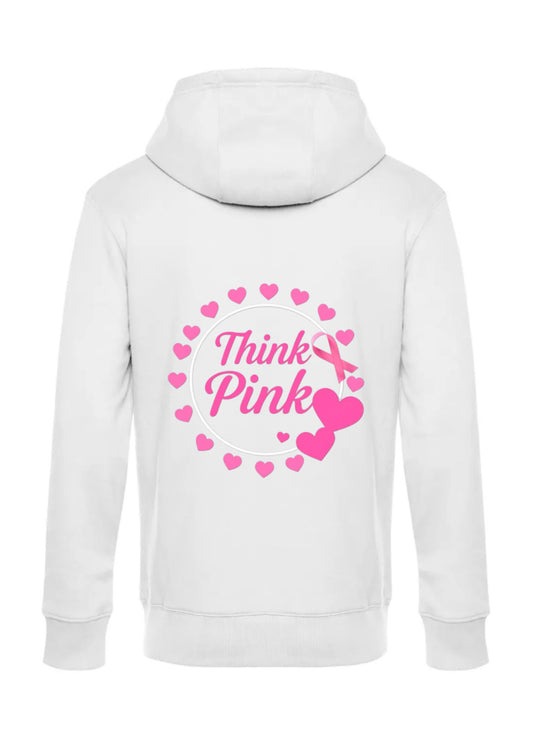 Hoodie white "think pink"