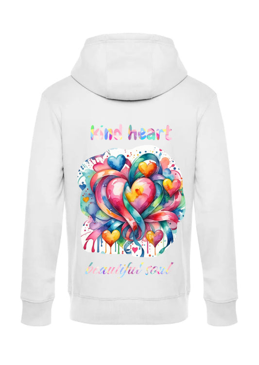Hoodie white  "kind heart-beautiful soul"