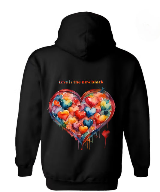 Hoodie black "love is the new black"